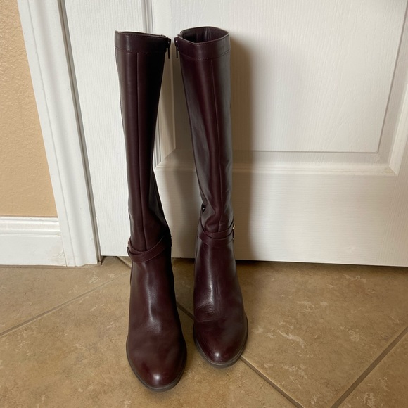 Gianni Bernin kneehigh boots mahogany brown (dark brown w/ purplish hue) size 10 - Picture 2 of 6